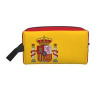 HJLUUFT Spanish flag print Travel Toiletry Bag, Portable Makeup Cosmetic Bag Travel Essentials Organizer Travel Bag, White, One Size