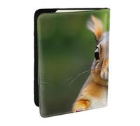 HJLUUFT Squirrel Funny Animal Print Leather Passport Wallet for Men Women, Passport Holder Case Travel Passport Cover for Family