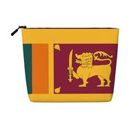 HJLUUFT Sri Lanka Flag print Travel Makeup Bags Cosmetic Organizer Bag Large Capacity Make up Bag Toiletry Bag for Women, Black, One Size