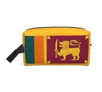 HJLUUFT Sri Lanka Flag Travel Toiletry Bag, Portable Makeup Cosmetic Bag, Travel Utensils, Organiser, Travel Bag, White/Opulent Garden, One Size, White/Opulent Garden, standard size