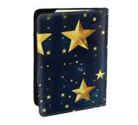 HJLUUFT Stars Eastern Pattern Print Leather Passport Wallet for Men Women, Passport Holder Case Travel Passport Cover for Family