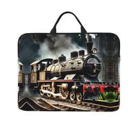 HJLUUFT Steam Locomotive Train print Laptop Carrying Case Computer and Tablet Carrying Bag Laptop Case Messenger Bag 14Inches