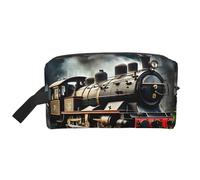 HJLUUFT Steam Locomotive Train print Toiletry Bag for Men Women Traveling Toiletry Organizer Bag for Adult Door Room Essentials, White, One Size