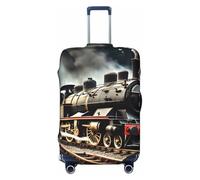 HJLUUFT Steam Locomotive Train Print Travel Luggage Cover Suitcase Cover Protector Suitcase Washable Baggage Covers Anti-Scratch
