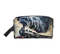 HJLUUFT Steam Train Clouds print Toiletry Bag for Men Women Traveling Toiletry Organizer Bag for Adult Door Room Essentials, White, One Size