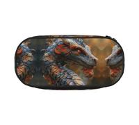 HJLUUFT Strange dragon print Pencil Bag Pouch Case,Pen Bags Pencil Pouch Organizer for Office College School Daily Use