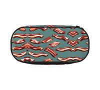 HJLUUFT Streaky Bacon Pattern print Pencil Bag Pouch Case,Pen Bags Pencil Pouch Organizer for Office College School Daily Use