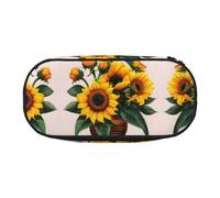 HJLUUFT Sunflower and Rose print Pencil Case Simple Sturdy Multifunctional Pencil Bag Office Stationery Organizer