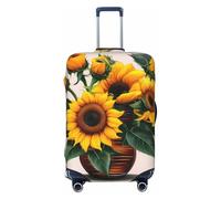 HJLUUFT Sunflower and Rose Print Travel Luggage Cover Suitcase Cover Protector Suitcase Washable Baggage Covers Anti-Scratch
