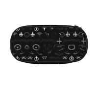 HJLUUFT Supernatural Symbols Black print print Pencil Bag Pouch Case,Pen Bags Pencil Pouch Organizer for Office College School Daily Use