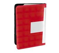 HJLUUFT Swiss Flag Print Leather Passport Cover for Men Women, Travel Wallet Passport Holder Case for Family