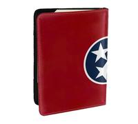 HJLUUFT Tennessee Flag Print Leather Passport Case, Passport Cover with Credit Card Holder for Women Men Family ID Travel