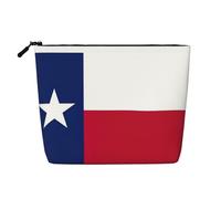 HJLUUFT Texas State Flag print Travel Makeup Bags Cosmetic Organizer Bag Large Capacity Make up Bag Toiletry Bag for Women, Black, One Size