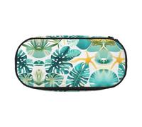 HJLUUFT Tropical beach plant theme print Pencil Bag Pouch Case,Pen Bags Pencil Pouch Organizer for Office College School Daily Use