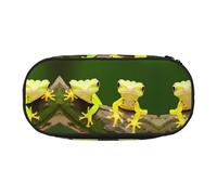 HJLUUFT Two Geckos print Pencil Bag Pouch Case,Pen Bags Pencil Pouch Organizer for Office College School Daily Use