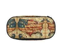 HJLUUFT Vintage maps of the United States print Pencil Bag Pouch Case,Pen Bags Pencil Pouch Organizer for Office College School Daily Use