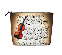 HJLUUFT Violin Sheet Music print Makeup Bag Travel Toiletry Bag,Make Up Bags for Women Makeup Organizer Toiletries Accessories, Black, One Size