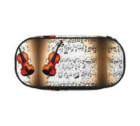 HJLUUFT Violin Sheet Music print Pencil Case Simple Sturdy Multifunctional Pencil Bag Office Stationery Organizer