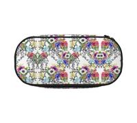 HJLUUFT Vivid Colorful Garden print Pencil Bag Pouch Case,Pen Bags Pencil Pouch Organizer for Office College School Daily Use, Black, One Size, Cute