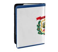HJLUUFT West Virginia State Flag Print Leather Passport Cover for Men Women, Travel Wallet Passport Holder Case for Family
