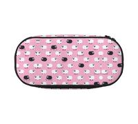 HJLUUFT White sheep on background print Pencil Bag Pouch Case,Pen Bags Pencil Pouch Organizer for Office College School Daily Use
