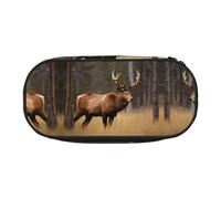 HJLUUFT Wildlife Deer Bear Elk print Makeup Cosmetic Bag Stationary Kawaii Pencil Box Pouch Gadget Organizer Bag with Zipper