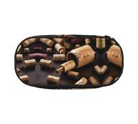 HJLUUFT Wine Bottle Cork print Makeup Cosmetic Bag Stationary Kawaii Pencil Box Pouch Gadget Organizer Bag with Zipper