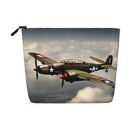 HJLUUFT World War 2 Airplane print Makeup Bag Travel Toiletry Bag,Make Up Bags for Women Makeup Organizer Toiletries Accessories, Black, One Size