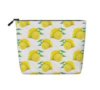 HJLUUFT Yellow Lemon print Travel Makeup Bags Cosmetic Organizer Bag Large Capacity Make up Bag Toiletry Bag for Women, Black, One Size