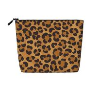 HJLUUFT Yellow Leopard print Travel Makeup Bags Cosmetic Organizer Bag Large Capacity Make up Bag Toiletry Bag for Women, Black, One Size
