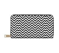 HJLUUFT ZigZag Stripe. Stylish Women's Wallet - Slim and Minimalist Credit Card Holder, Simulated Leather,Metal Zipper, White, One Size, Classic