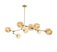 HJMMHX 180cm Glass Ball Chandelier Adjustable Height Sputnik E26 Light 8 Light Mid Century Pendant Hand Blown Metal Fixtures Gradient Design for Modern Home Decor