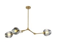 HJMMHX 71" Adjustable Height Glass Globe Chandelier Mid Century 8 Light Sputnik Pendant Light Hand Blown Metal Fixtures Ombre Finish Modern Home Decor