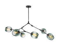 HJMMHX 71 Inch Mid Century Sputnik Chandelier Adjustable E26 Glass Globe Pendant Light 8 Light Hand Blown Metal Fixture Unique Gradient Finish