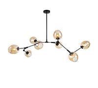 HJMMHX 71" Mid Century Modern Sputnik Chandelier Adjustable Height E26 Glass Globe Pendant Light 8 Light Fixture Hand Blown Metal Lighting Gradient Design