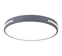 HJMMHX Contemporary LED Ceiling Light 15.7in Round Colorful Flush Mount Fixture Recessed Side Lighting for Bedroom Kitchen Bathroom 3 Color Temperatures Gray Finish.