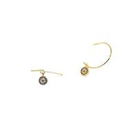 HJMMHX Evil Eye Charm Earring Stud 925 Real Silver Paved Blue Cz Mini Bead Earring Delicat Dainty Fine Jewelry