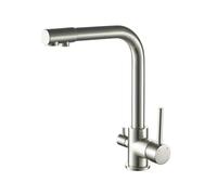 HJMMHX Gold Kitchen Faucets with Filtered Water Deck Mounted Drinking Water Mixer Tap Brass Gold Kitchen Faucet Filter,Sink Faucet（Brushed Nickel）