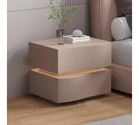 HJMMHX Luxurious LED Nightstand Table with 2 Drawers Elegant Bedroom Furniture Lightweight Smart End Table for Living Room and Bedroom Décor