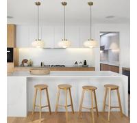 HJMMHX Mid Century Modern Globe nt Light - E27 Milk s Hand Blown d Adjustable e - 1-Light Dome Hanging Lamp for Kitchen Island & Farmhouse Dining Room Chlier