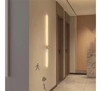 HJMMHX Modern LED Wall Sconce with Motion Sensor Wireless Battery Powered Rechargeable Aluminum Light Fixture for Living Room Warm Gold (120cm)