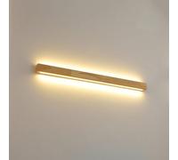 HJMMHX Modern LED Wall Sconce Wooden Downward Light Fixture Linear Bathroom Vanity Lamp PVC Shade Rectangular Design for Hallway Stairs Bedroom and Corridor