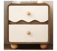 HJMMHX Modern Solid Wood Nightstand with Ders & Open Shelf, 40cm Versatile End Table, Round Leg Coffee Table for Bedroom, Slish and Functal Fur
