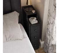 HJMMHX Modern Ultra Narrow Bedside Table with 3 Drawers Small 20cm Nightstand Cabinet for Bedroom Storage