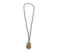 HJMMHX Natural Yellow Quartz Obsidian Carved Buddha Lucky Amulet Pendant Necklaces