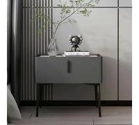 HJMMHX Nordic Design Solid Wood Nightstand with rious Slate Marble Top - Modern Bedroom Fur, Slish Sto Solut for Contemporary Home Decor