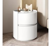 HJMMHX Round Nightstand with Der, Wooden Bedside Table for Bedroom, Modern Design, Cact Sto Solut, Slish Fur for Home Decor