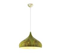 HJMMHX Scandinavian Pendant Lamp 1 E27 Bulb Metal Shade with Wood Grain Macaron Color Rustic Style Hanging Light Handmade Ceiling Fixture for Home Decor