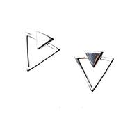 HJMMHX Simple Silver Triangle Stud Earrings Real Sterling Silver 925 Jewelry For Women Classic Party Elegant Studs Ear