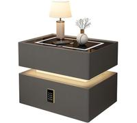 HJMMHX Smart LED Nightstand, Modern Design with 2 Ders, Password Protected Charging Stat, Slish Bedroom Fur, Cact Sto Solut, Ideal for Home Decor